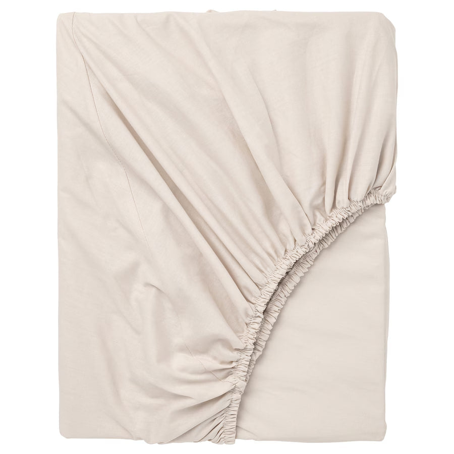 DVALA Fitted sheet, beige, 90x200 cm SINGLE