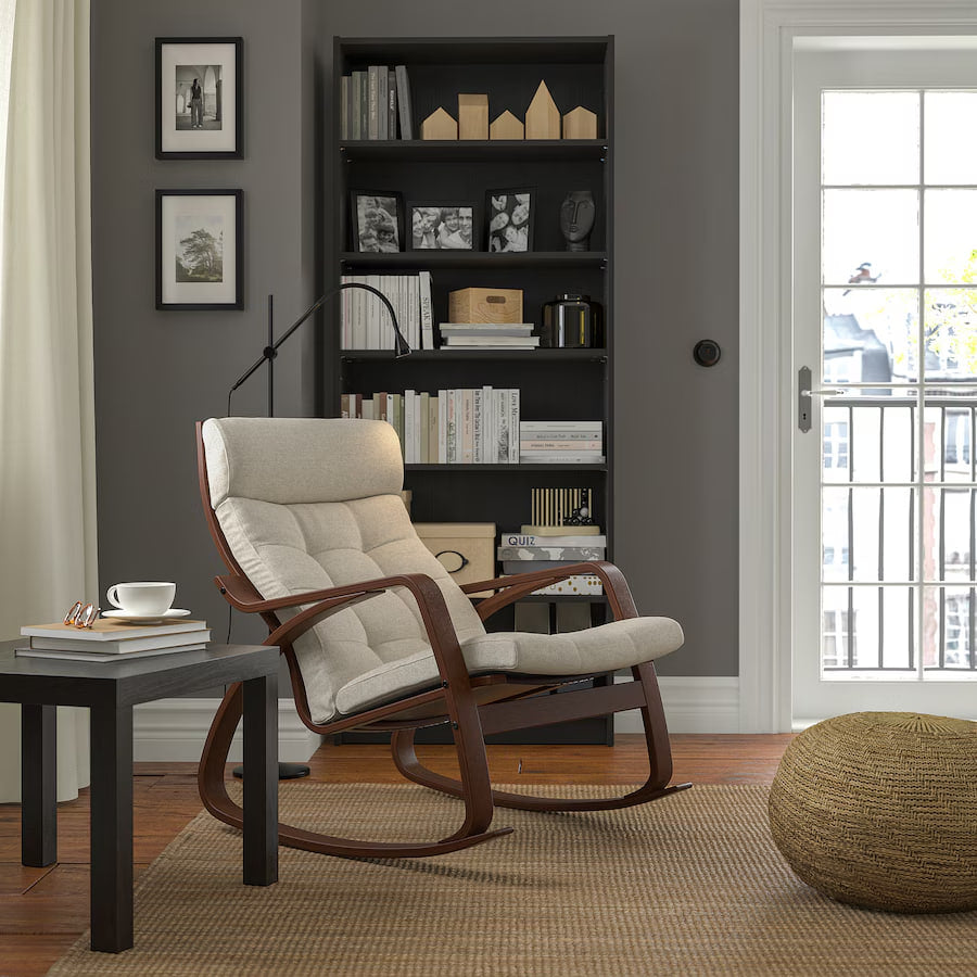 POANG Rocking-chair, brown/Gunnared beige