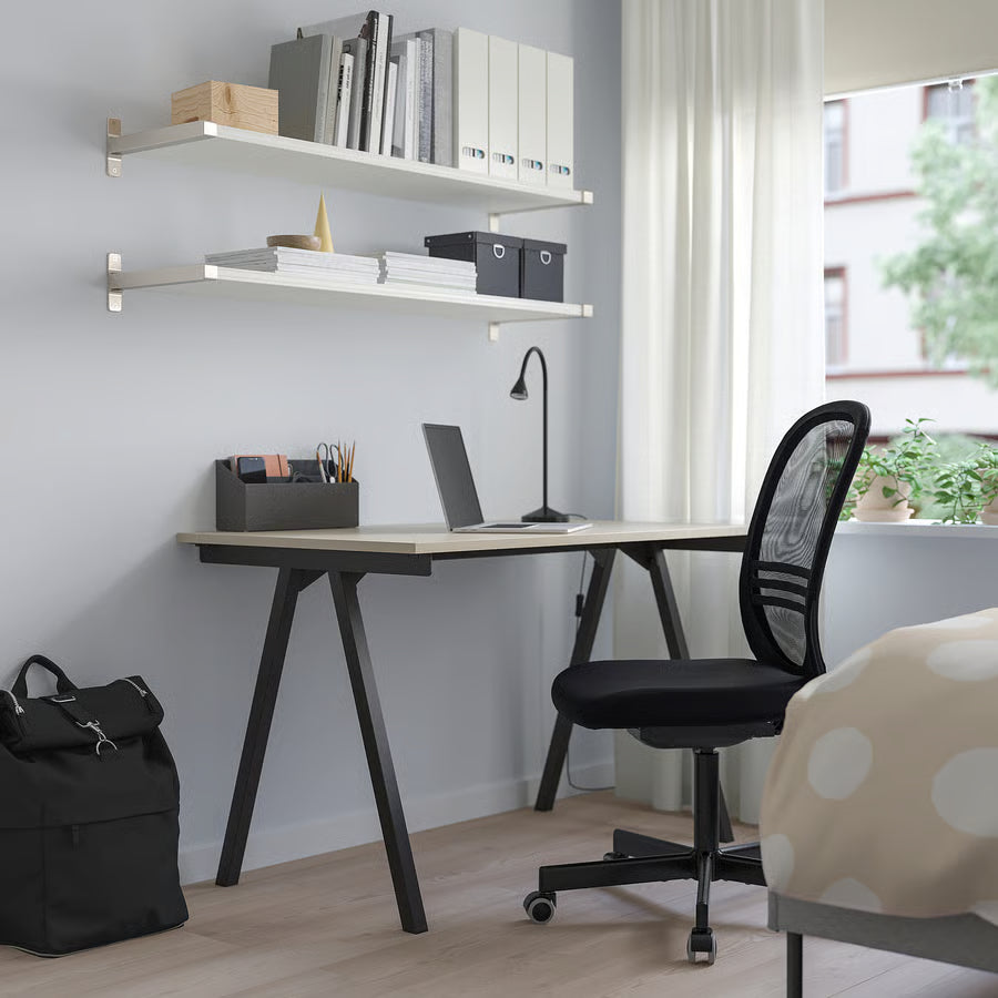 TROTTEN Desk, beige/anthracite, 120x70 cm