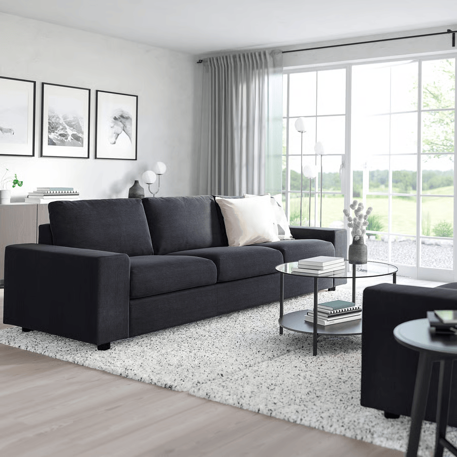 VIMLE 3-seat sofa, with wide armrests/Saxemara black-blue –