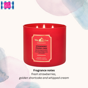 Strawberry Pound Cake 3-Wick Candle 14.5 oz / 411 g
