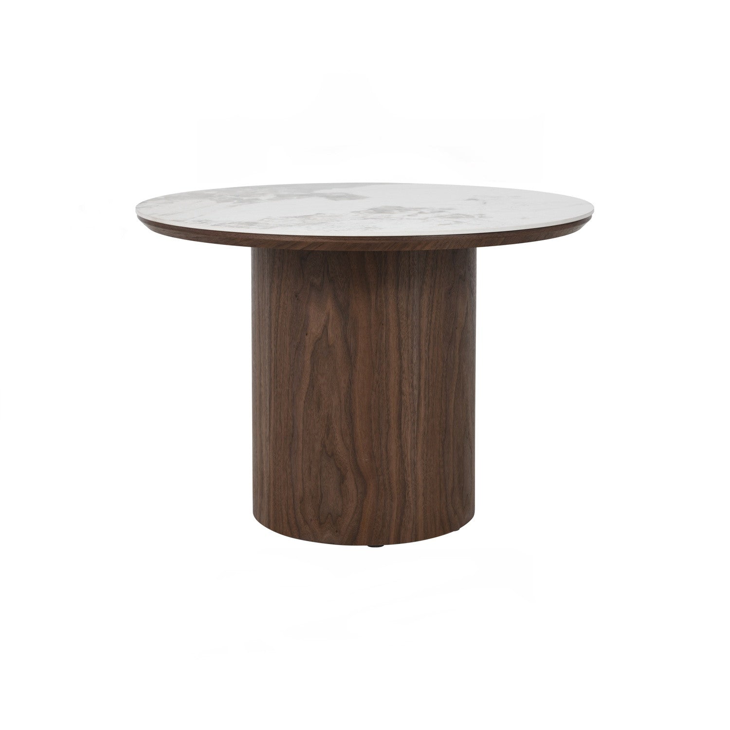 EMERY Side table, walnut/marble, 40 cm