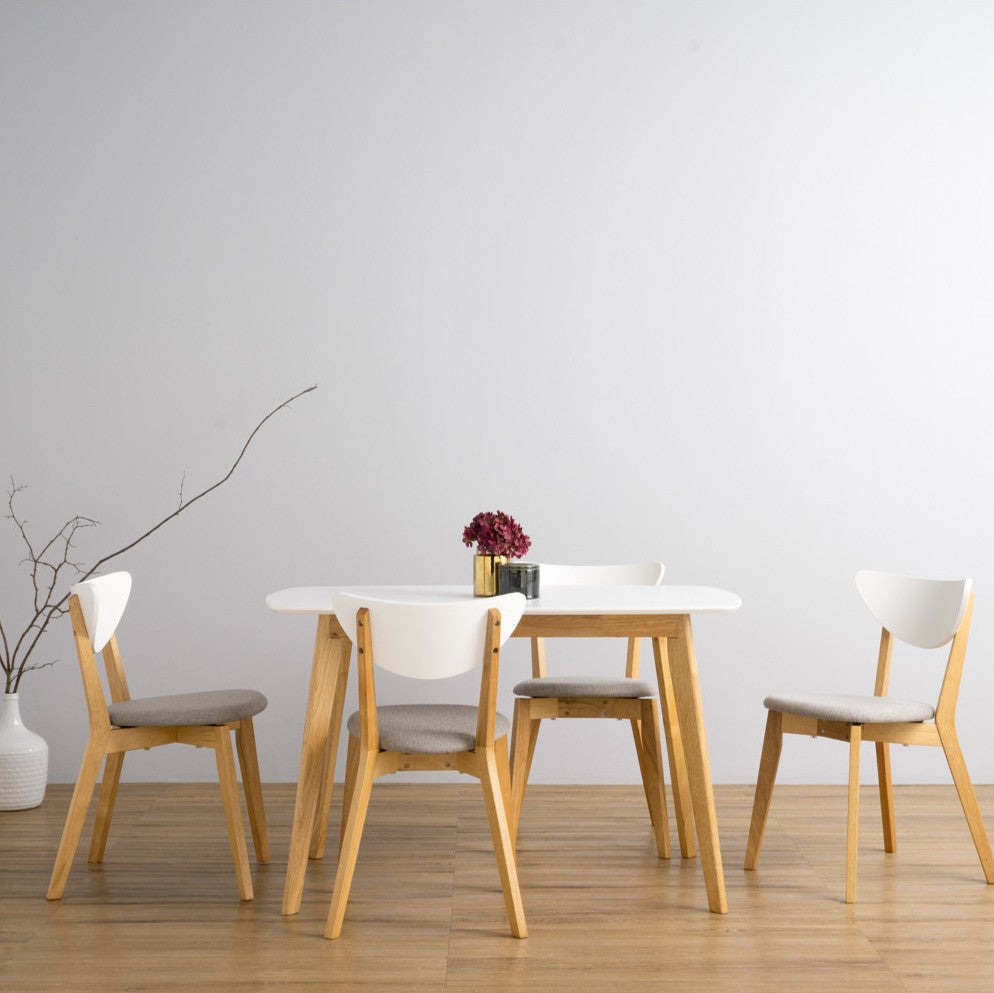 AIMON Dining table with 4 chairs, 120x75 cm