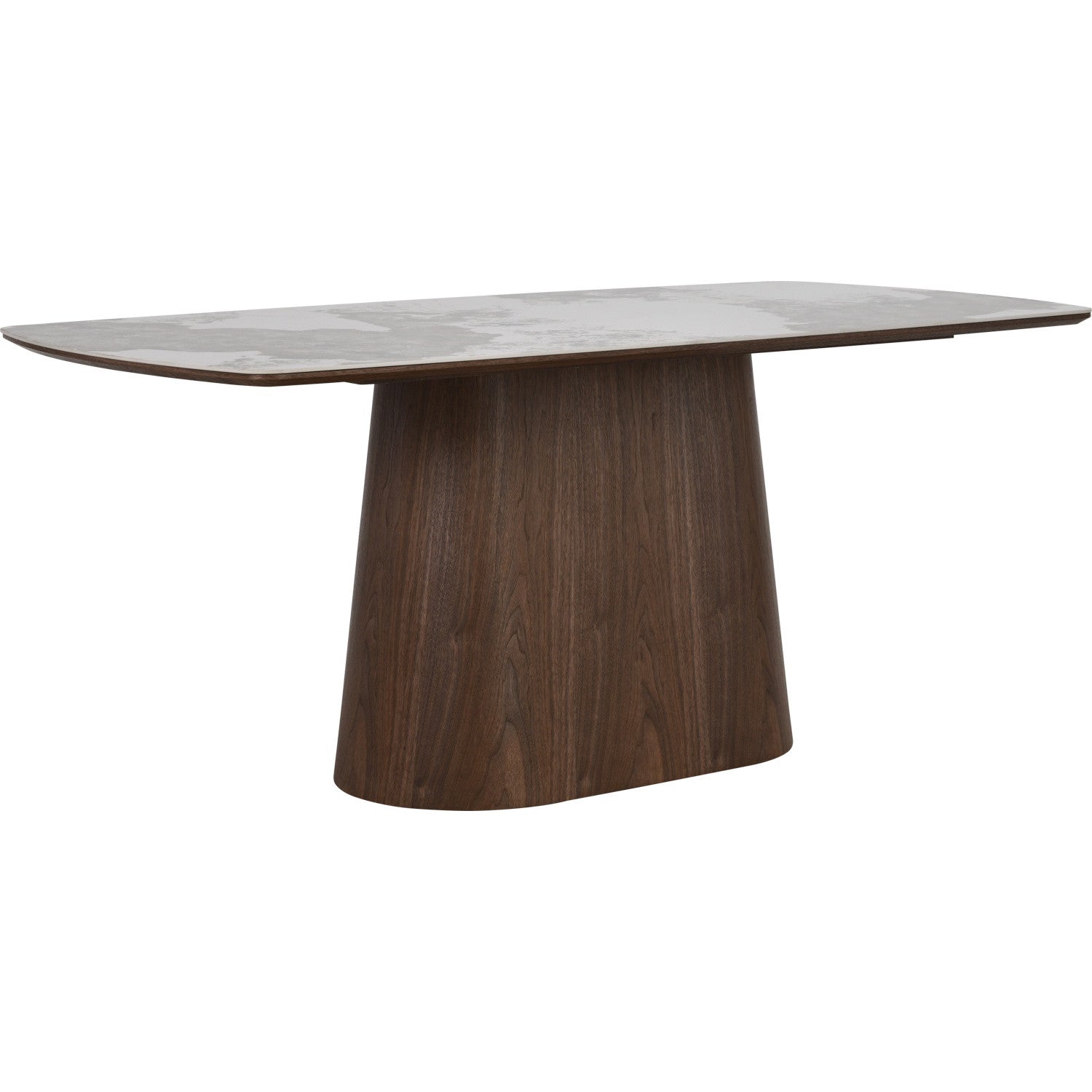 VIGORA dining table, walnut/marble top, 90x180 cm