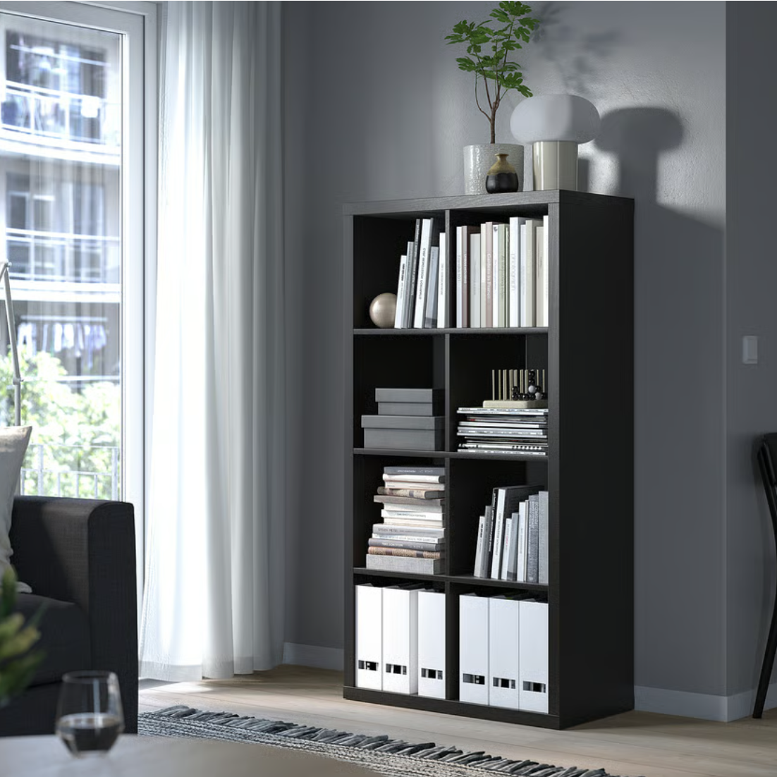KALLAX Shelving unit, black brown, 77x147 cm