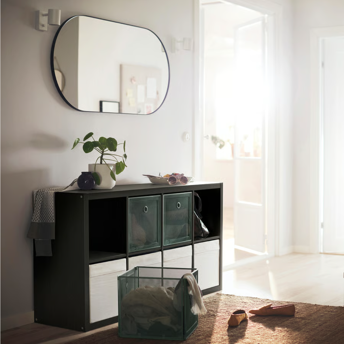 KALLAX Shelving unit, black brown, 77x147 cm
