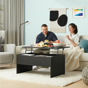 OSTAVALL Adjustable coffee table, black, 90 cm
