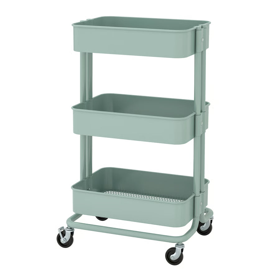 RASKOG Trolley, light turquoise, 35x45x77 cm