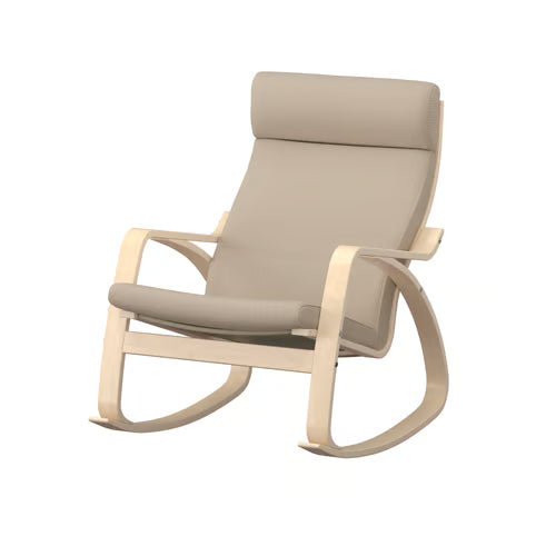 POANG Rocking-chair, birch veneer/Kelinge beige
