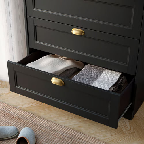 FAGELFJALLET Chest of 4 drawers, black oak effect, 82x51x101 cm