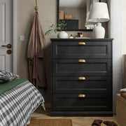 FAGELFJALLET Chest of 4 drawers, black oak effect, 82x51x101 cm