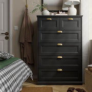 FAGELFJALLET Chest of 6 drawers, black oak effect, 82x51x123 cm