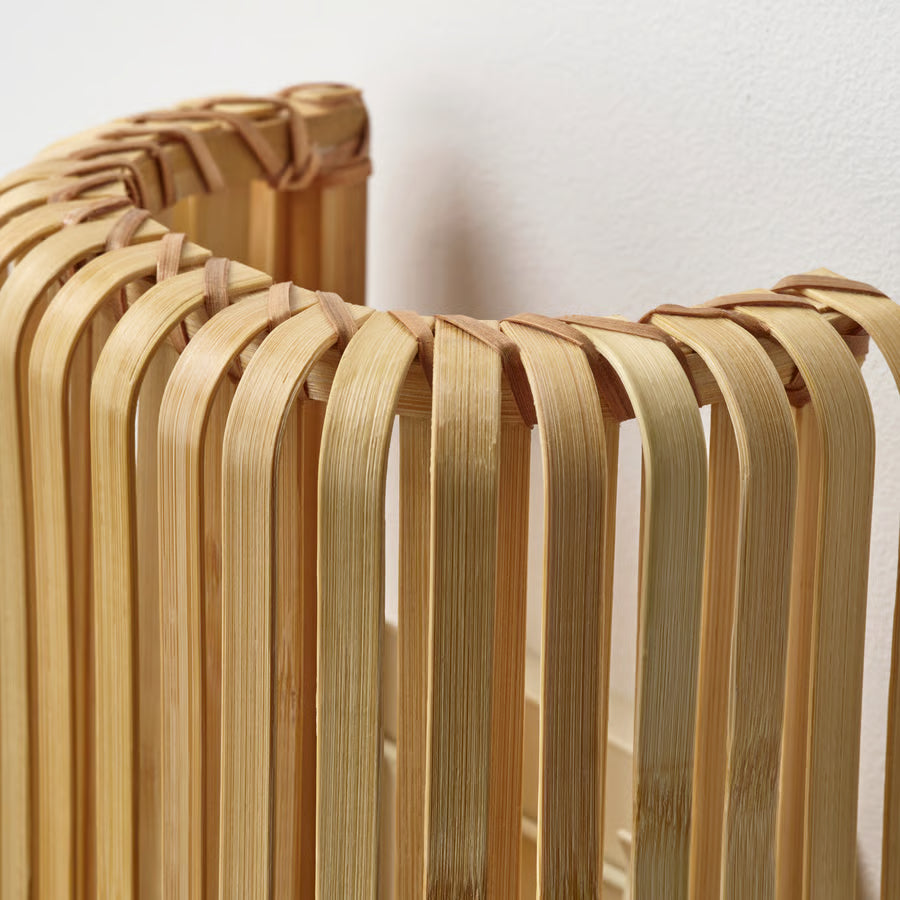 VARPTROSS Wall lamp, wired-in installation, bamboo, 30 cm