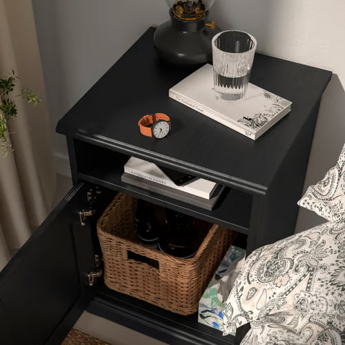 FAGELFJALLET Bedside table, black oak effect, 42x41x56 cm