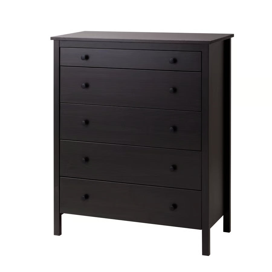 KOPPANG Chest of 5 drawers, black-brown, 90x44x114 cm