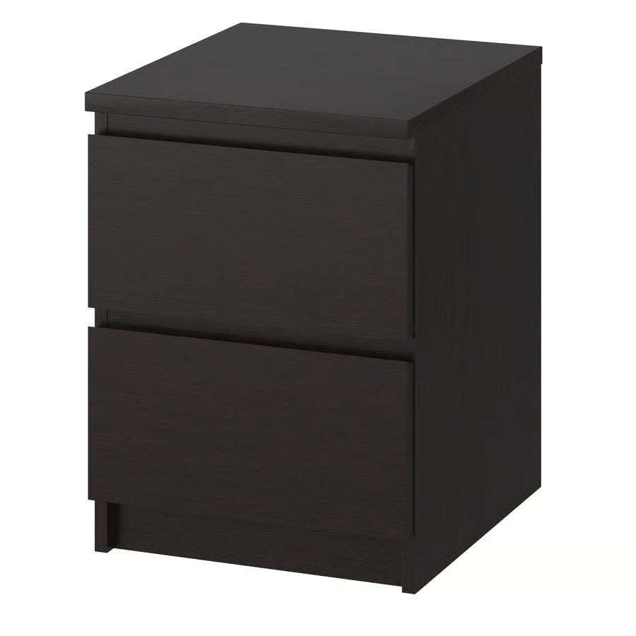 MALM Chest of 2 drawers, black-brown, 40x55 cm