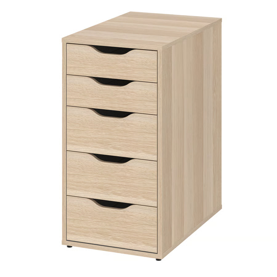 ALEX Drawer unit, white stained/oak effect, 36x70 cm
