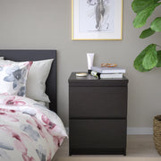 MALM Chest of 2 drawers, black-brown, 40x55 cm