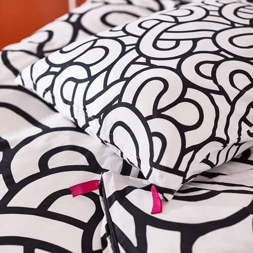 SOTRONN Duvet cover sets, black-white, 150x200/50x60 cm