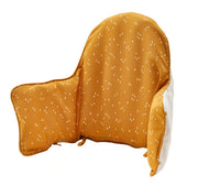 ANTILOP Supporting cushion and cover, dark yellow/white dotted