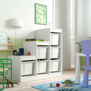 TROFAST Storage combination with boxes, white/white, 99x44x95 cm