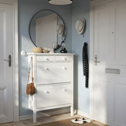 GULLABERG Shoe cabinet with 2 compartments, white, 88x30x122 cm