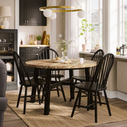 SKOGSTA Dining table, acacia/black, 120 cm