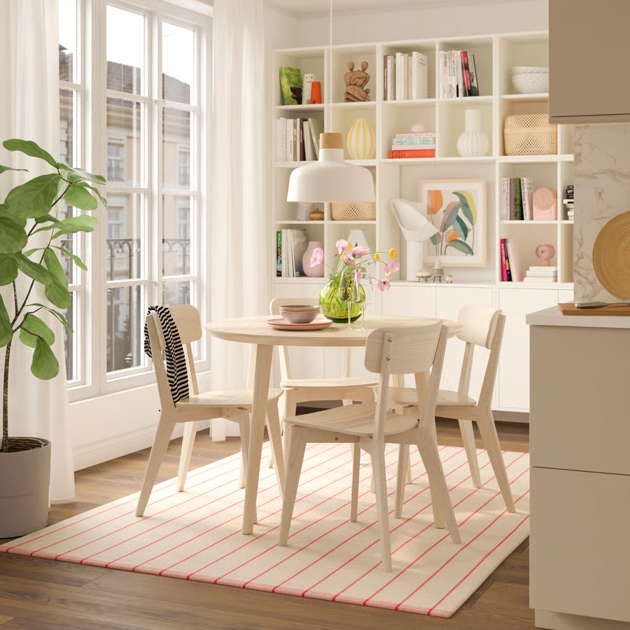 LISABO Table and 4 chairs, ash veneer/ash, 105 cm