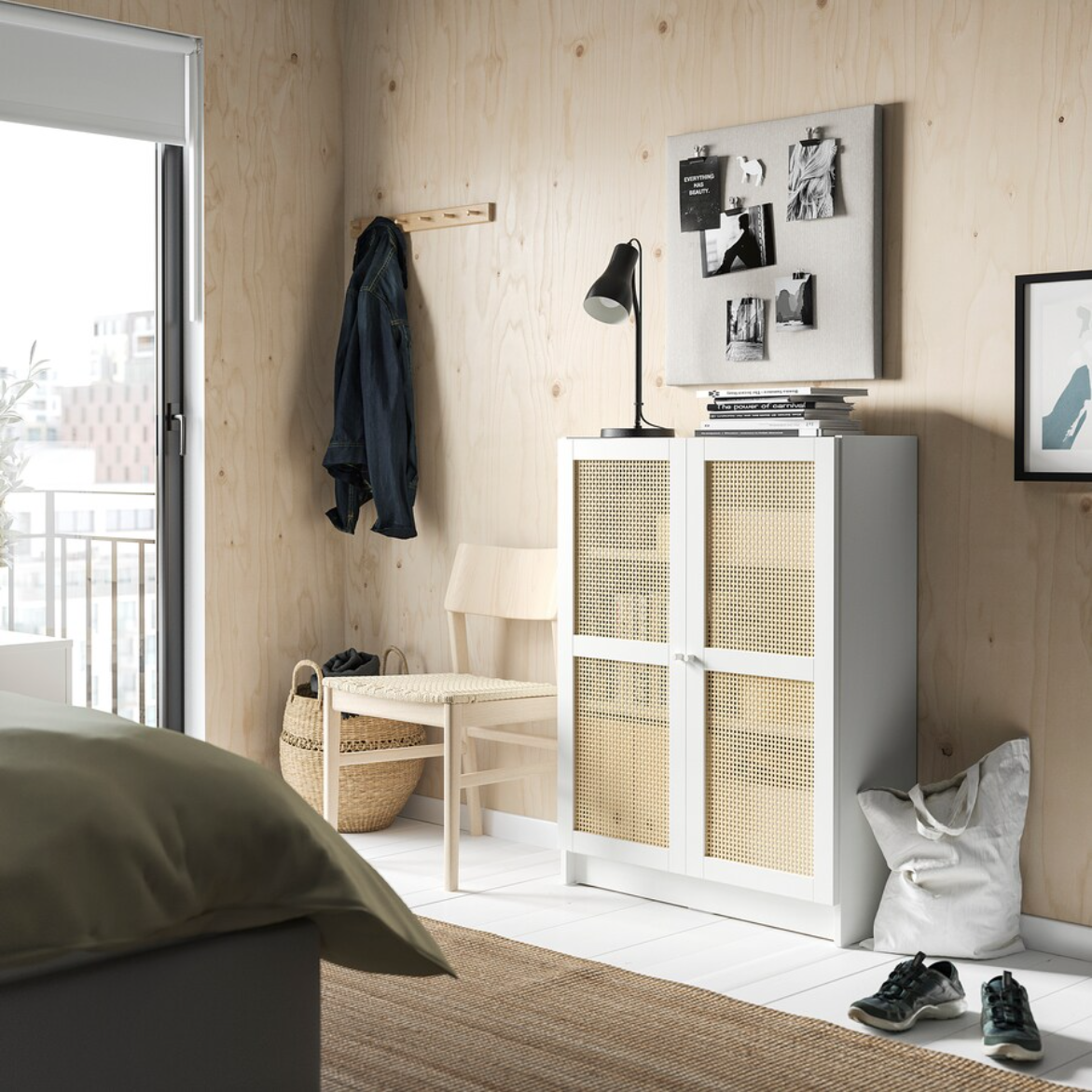 BILLY / HÖGADAL Bookcase with doors, white, 80x30x106 cm