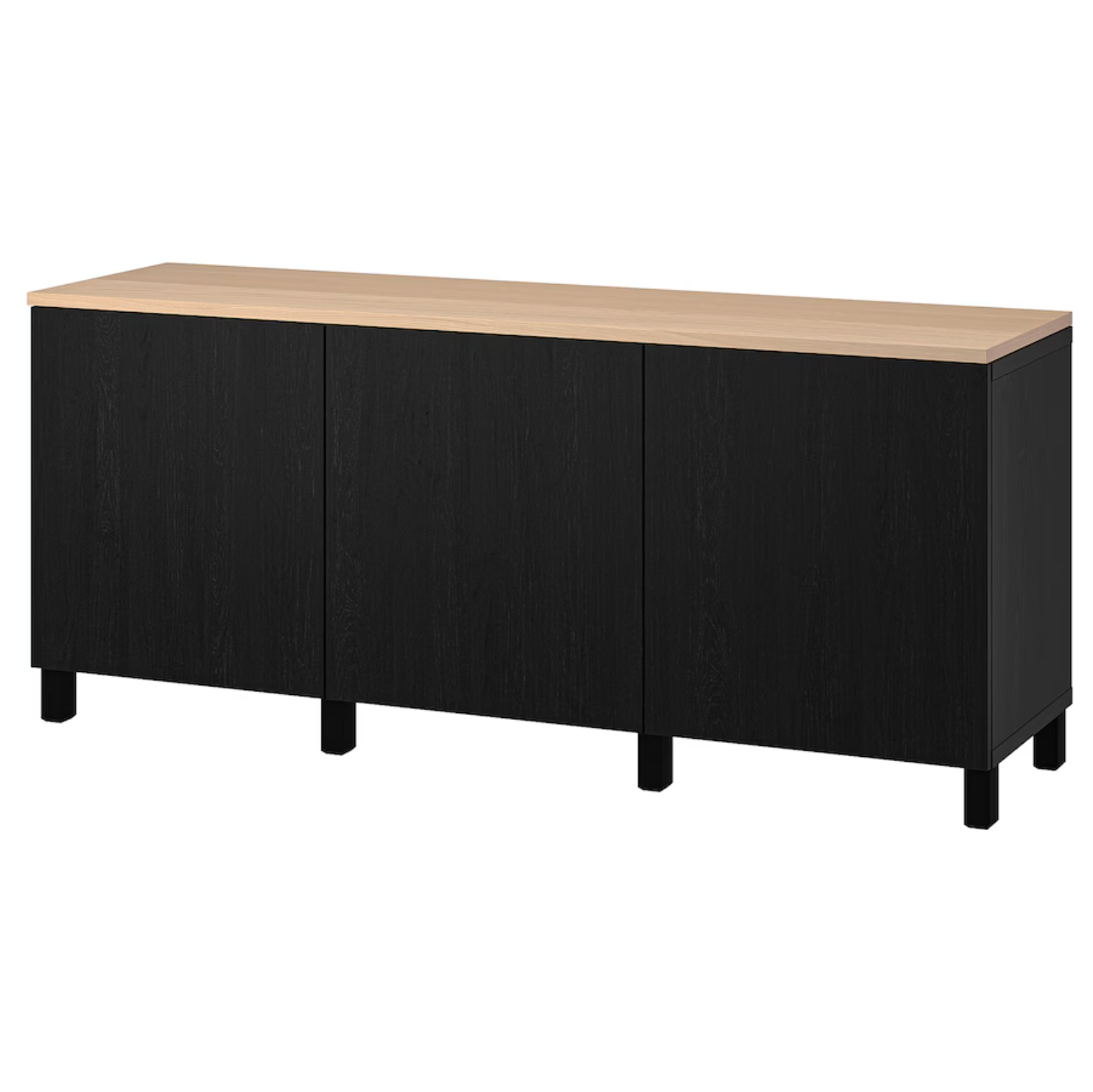 BESTA Storage combination with doors, black/Lappviken/Stubbarp black, 180x42x76 cm