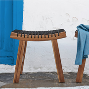 STACKHOLMEN Stool, outdoor, light brown stained, 48x35x43 cm