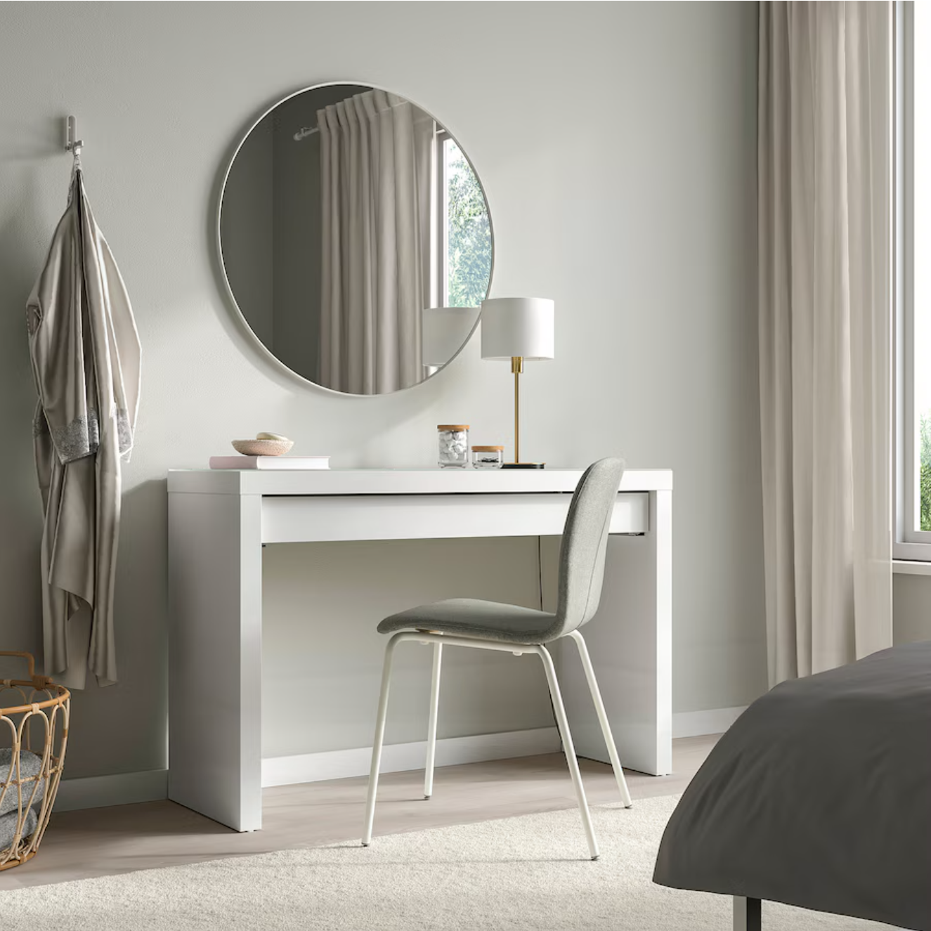 MALM Dressing table, white, 120x41 cm
