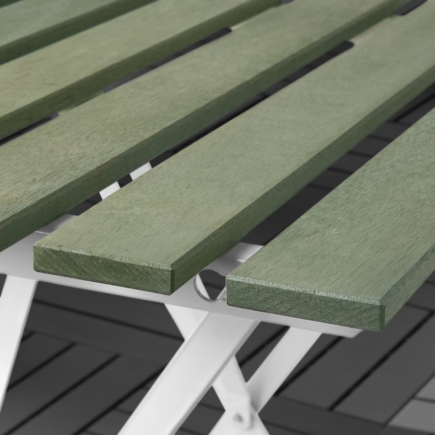 TARNO Table+2 chairs, outdoor, white/green