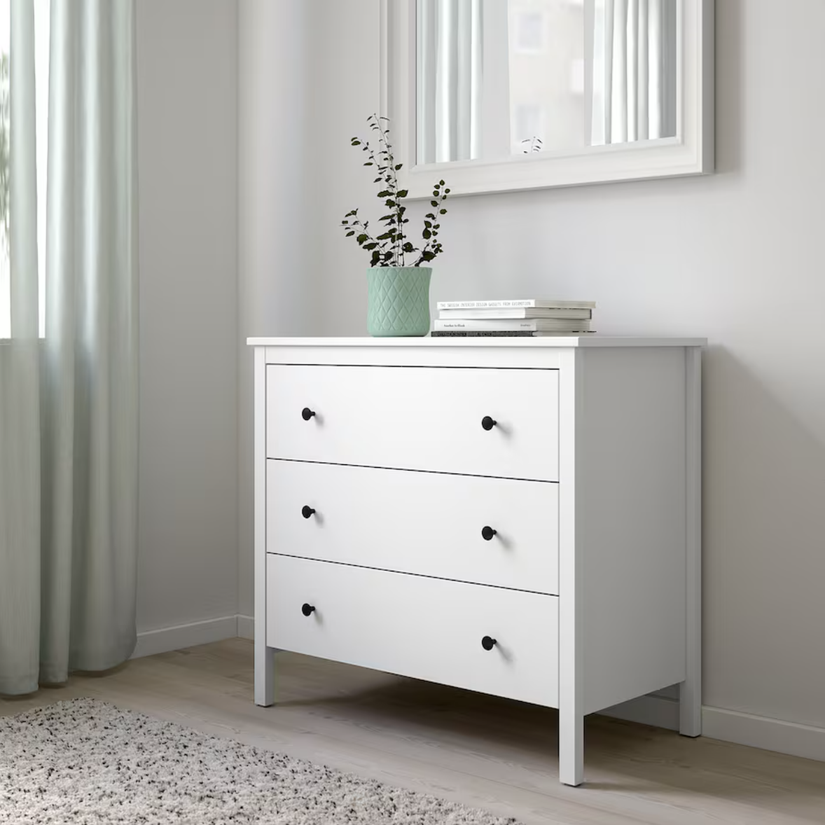 KOPPANG Chest of 3 drawers, white, 90x83 cm