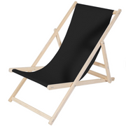 LEISURE FOLDABLE CHAIR, black, 98x58x70 cm