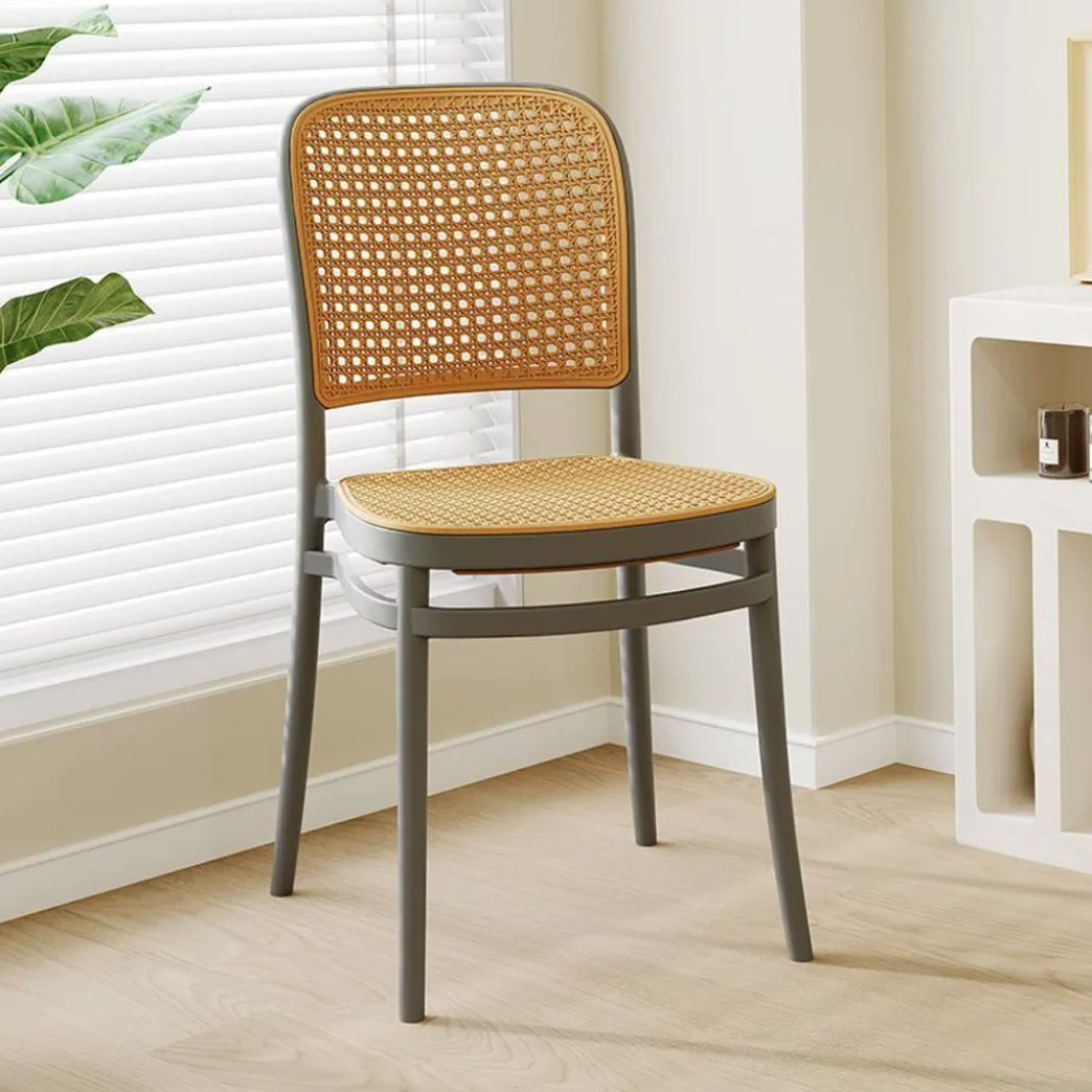 NORDIC RATTAN CHAIR, Grey, Rattan, plastic dinning chair