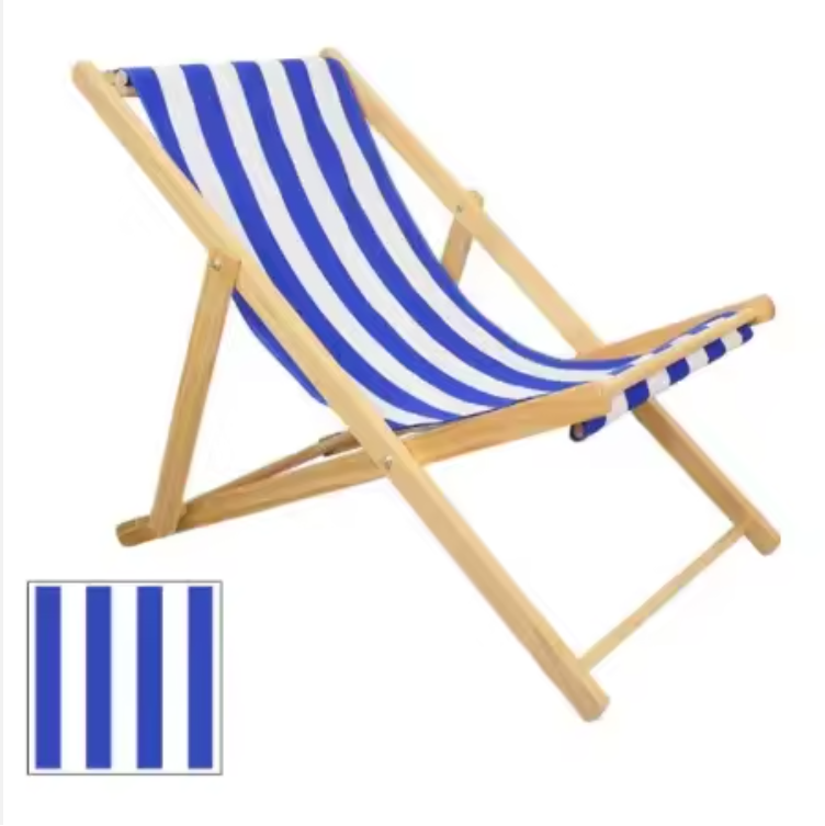 LEISURE FOLDABLE CHAIR, blue/white, 98x58x70 cm