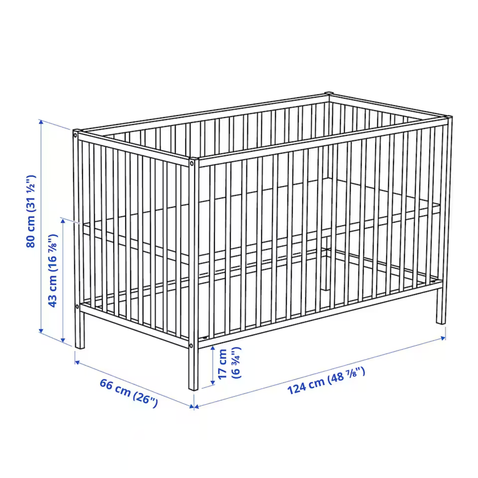 SNIGLAR Cot, beech, 60x120 cm