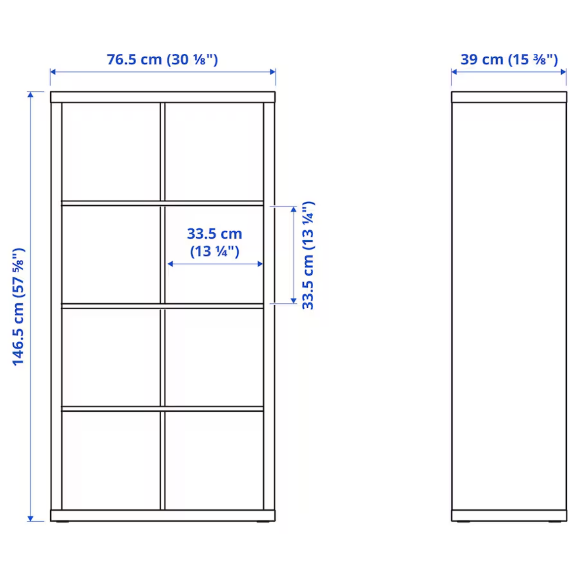 KALLAX Shelving unit, white stained oak effect, 77x147 cm