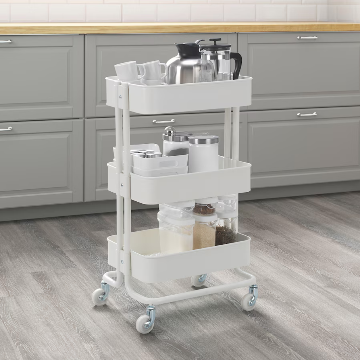 RASKOG Trolley, white, 35x45x77 cm
