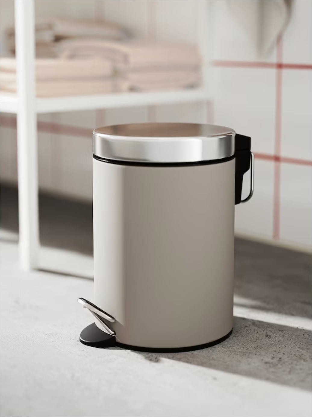 EKOLN Waste bin, beige, 3 l