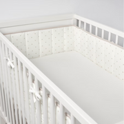 LENAST Bumper pad, dotted/white grey, 60x120 cm