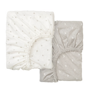 LENAST Fitted sheet for cot, dotted/moon, 60x120 cm