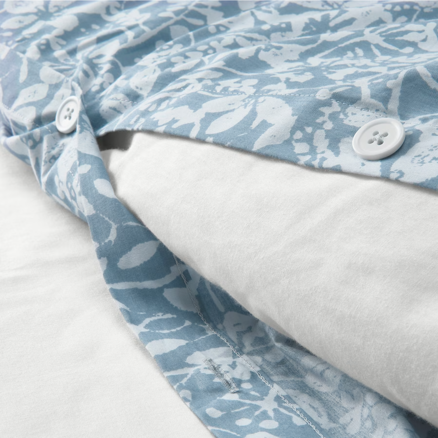 SOMMARSLOJA Duvet cover and 2 pillowcases, blue/floral pattern, 200x200/50x80 cm