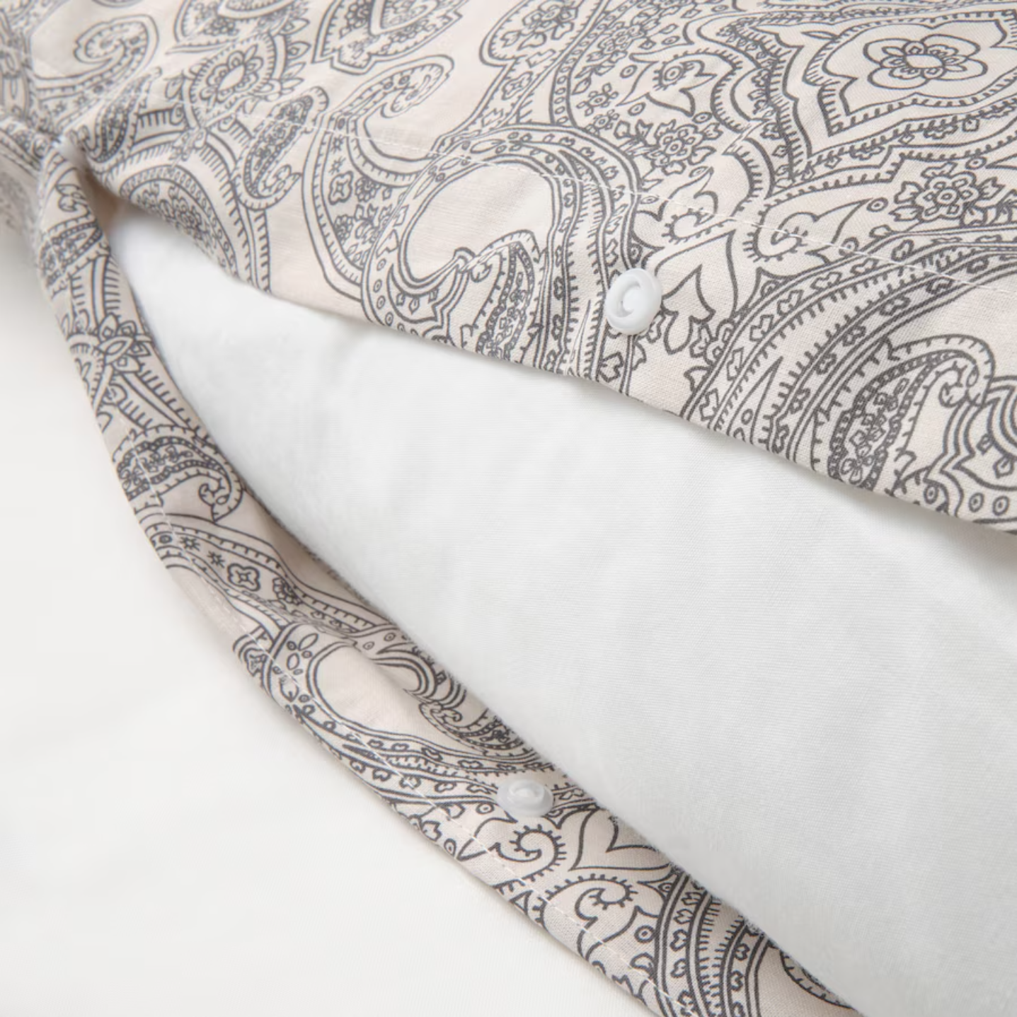 JATTEVALLMO Duvet cover and 2 pillowcases, beige/dark grey, 240x220/50x80 cm