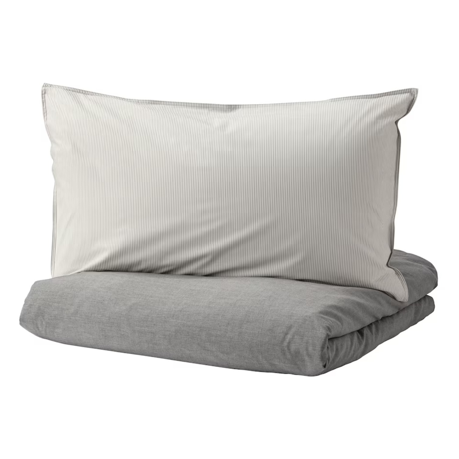 BLAVINDA Duvet cover and 2 pillowcases, grey, 240x220/50x80 cm