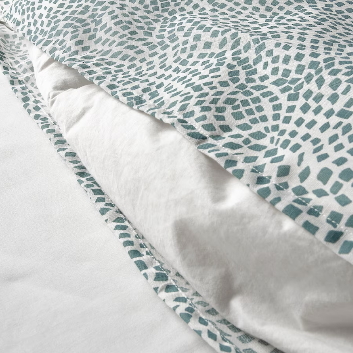 TRADKRASSULA Duvet cover and 2 pillowcases, white/blue