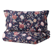 NASSELKLOCKA Duvet cover and pillowcase, dark blue/multicolour