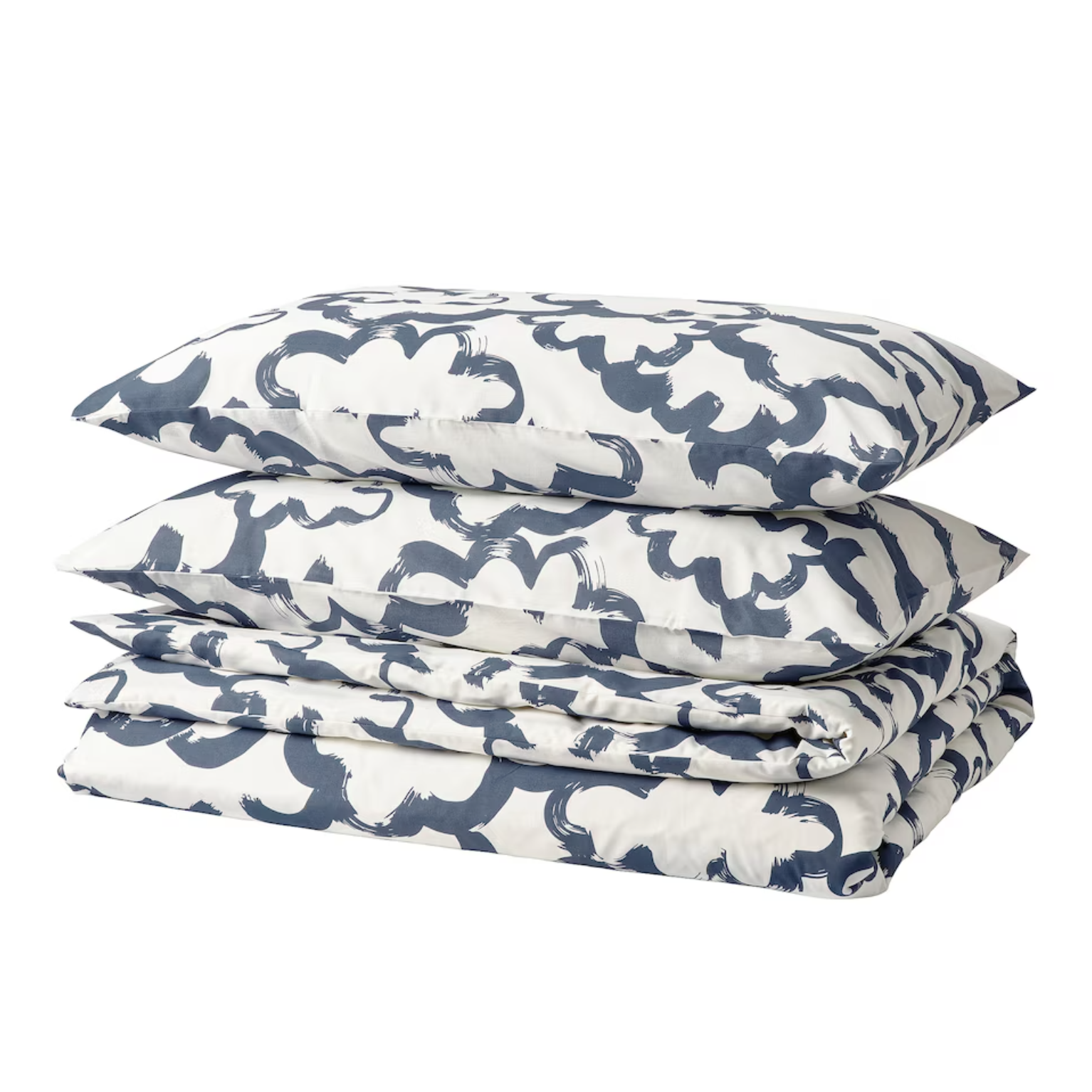 EKPURPURMAL Duvet cover and 2 pillowcases, white blue/cloud