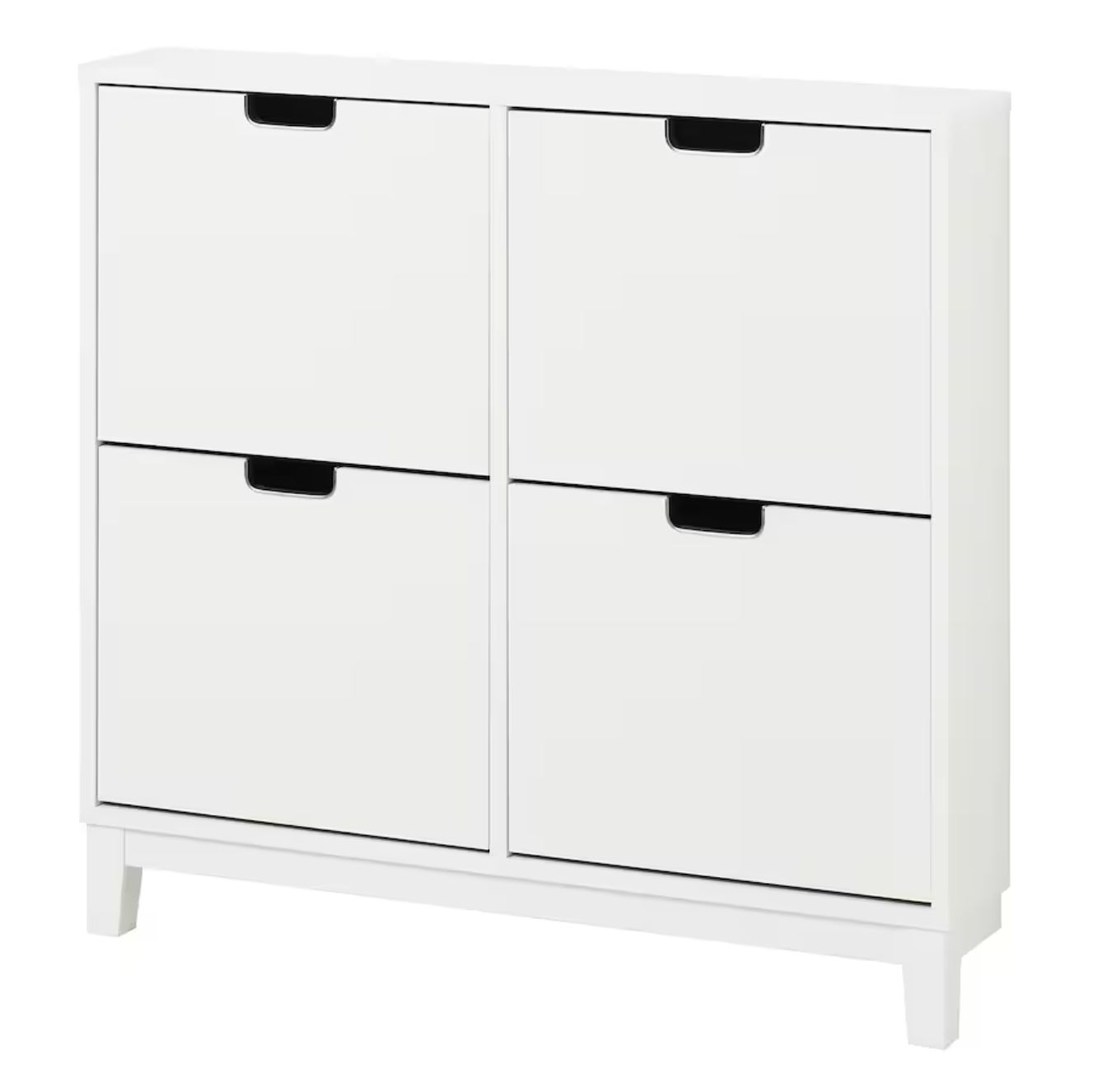 STALL Shoe cabinet with 4 compartments, white, 96x17x90 cm